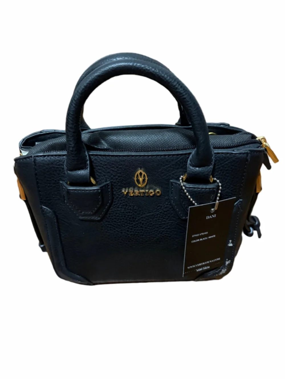 Vertigo Paris “Dani” Mini Satchel NWT Black/White Y2K Inspired Crossbody Bag